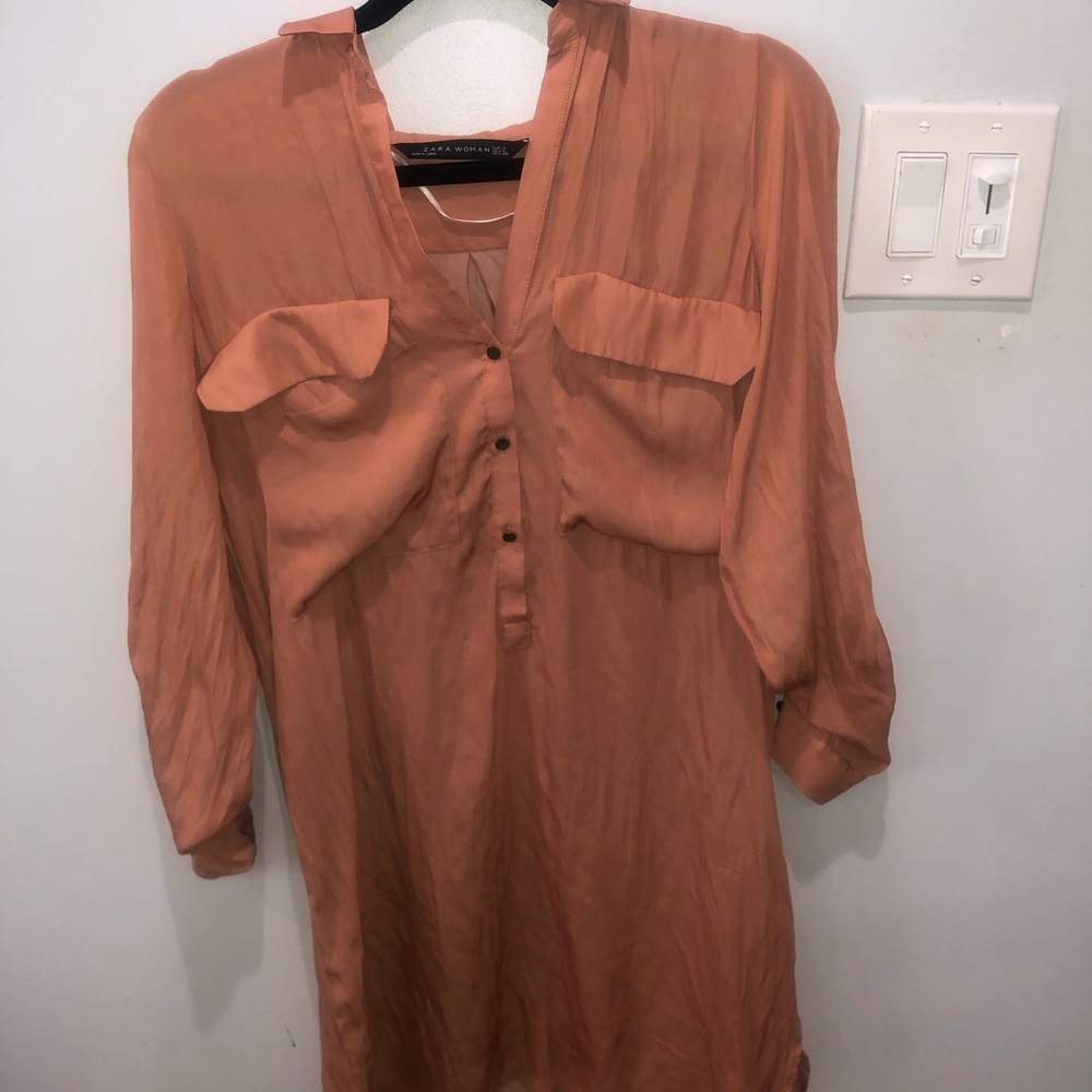 ZARA WOMAN ORANGE DRESS SIZE SMALL